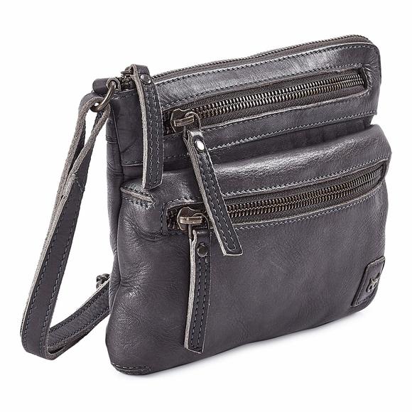 Small Triple Zip Real Leather Crossbody- Premium Vintage Crossover :O - Picture 1 of 7